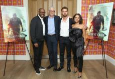 NEW YORK, NY - JULY 10: (L-R) Forest Whitaker, Paul Schiff, Kat Graham and Theo James attend the "How It Ends" Screening hosted by Netflix at Crosby Street Hotel on July 10, 2018 in New York City. (Photo by Monica Schipper/Getty Images for Netflix) *** Local Caption *** Kat Graham; Theo James; Forest Whitaker; Paul Schiff